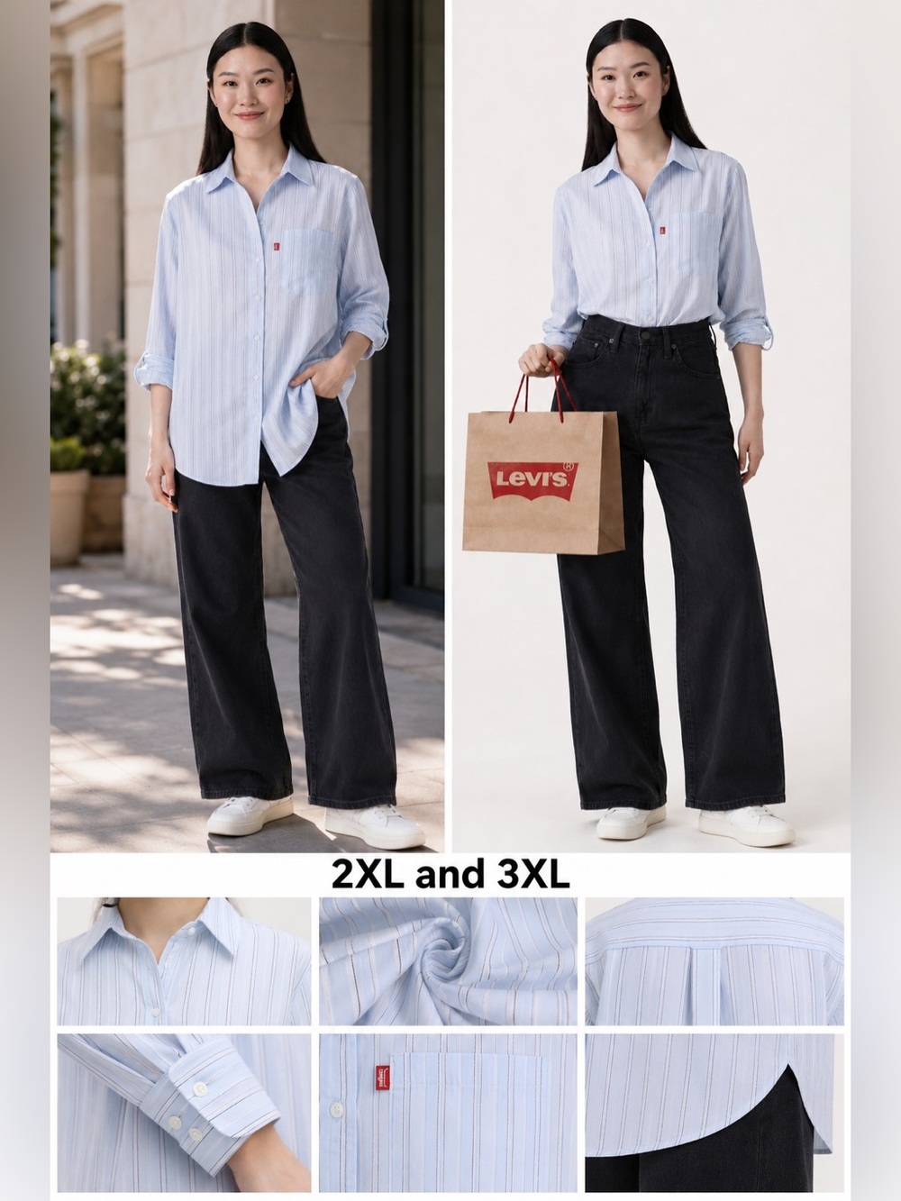 Levi's Light Blue Striped Button-Up Shirt